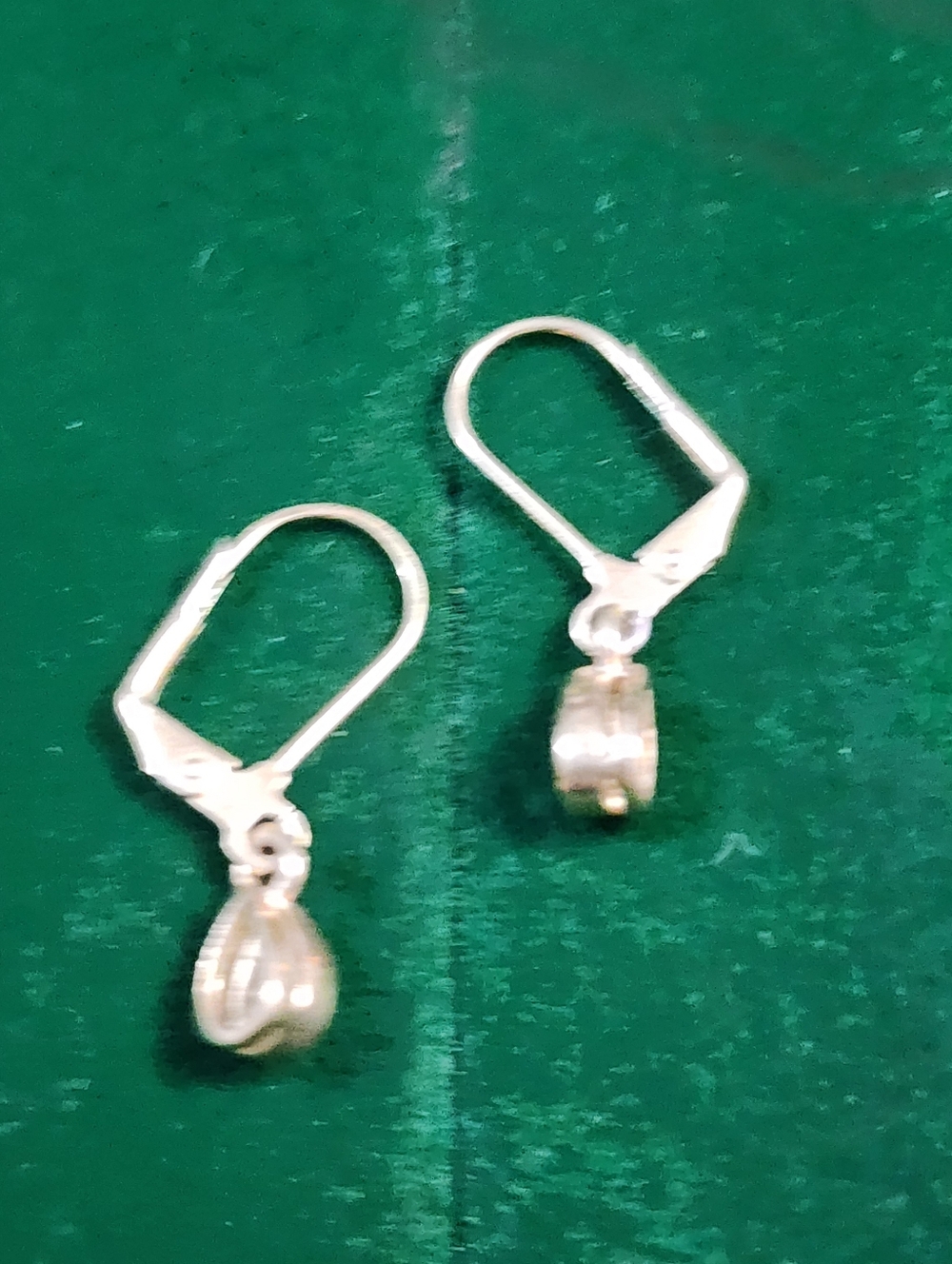 Vintage 1990s Gold Tone Teardrop Rhinestone Dangle Earrings Minimalist - Picture 3 of 5